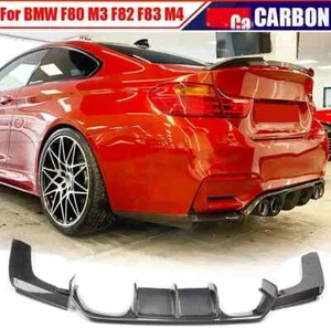 Labio difusor alerón parachoques trasero de fibra de carbono para BMW F80 M3 F82 F83 M4 2015-22 - Imagen 1 de 14