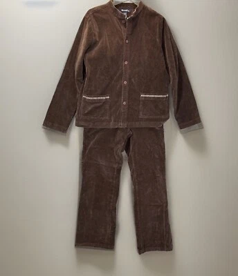 Vintage 90s Y2K Corduroy Suit Women’s M Brown Jacket Pants Straight Leg Pockets - Image 1 of 4