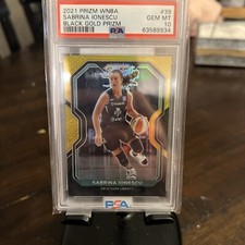 2022 PANINI PRIZM WNBA BLACK GOLD SABRINA IONESCU #1 /5 LIBERTY PSA 10
