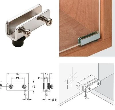 REMI TOOLS LTD 2 X BISAGRAS PIVOTANTES PUERTA CRISTAL 110º CROMO (2=1Par) Para Puerta Insertada Armario