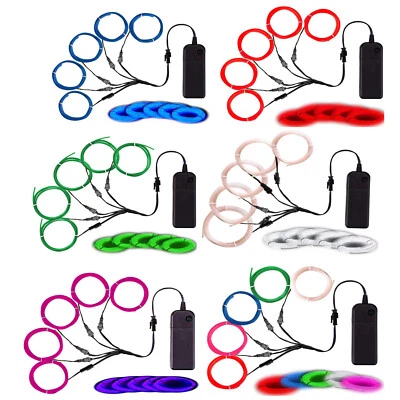 Zitrades EL Wire Neon Lights Kit Portable AA Battery Inverter for Party DIY - Image 1 of 4