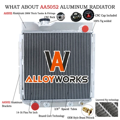 3Row-Aluminum Radiator For 1960-1966 Ford Mustang Falcon XK XL XM XP 6CYL . - image 1 of 4