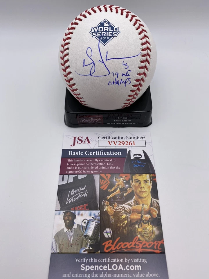 SEAN DOOLITTLE 19 WS CHAMPS SIGNED 2019 WORLD SERIES OMLB BASEBALL JSA COA AUTO Foto 1 de 1