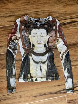 Vivienne Tam 1997 Buddha Mesh manga larga talla 0 Foto 1 de 3