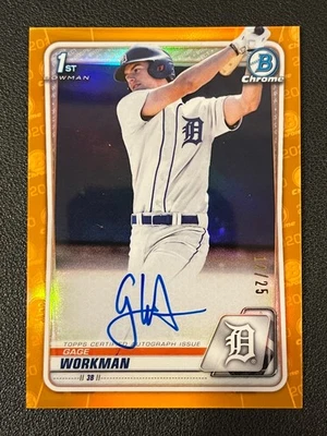 Gage Workman 2020 Bowman Chrome 1st Auto Orange Refractor /25 Tigers - Image 1 of 2