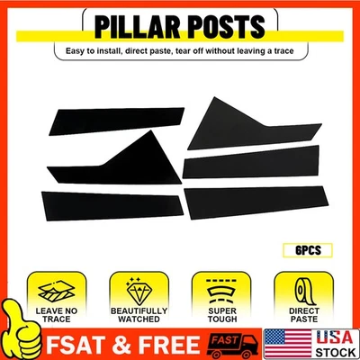 6x Para Cadillac CT6 2016-2021 Preto Brilhante Pilar Poste Tampa Janela Porta Guarnição Conjunto - Imagem 1 de 4