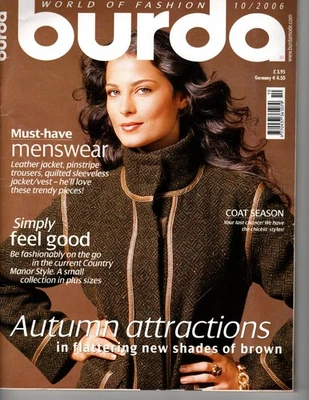 Burda October 2006 Pattern Magazine-Menswear, Coats, Women's Styles-English - Image 1 of 4