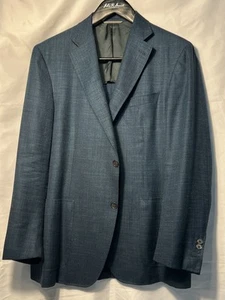*STUNNING* CANALI KEI ITALY 38 TEAL/AQUA WOOL SILK LINEN BLAZER - Picture 1 of 8