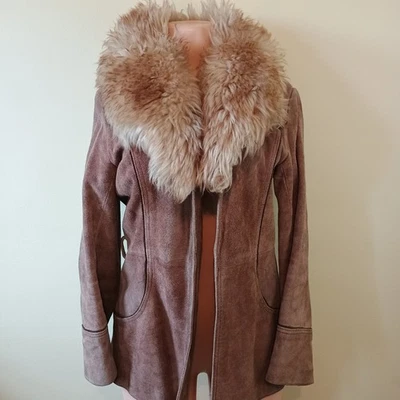 Abrigo Penny Lane de Gamuza Split End Ltd Años 70 De Colección Talla 9/10 Boho Hippy Como Está Foto 1 de 4