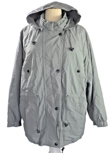 NEW Woman Within Gray Plus Size 3X Coat Polyester/Polyurethane Hood Fleece Lined - Picture 1 of 6