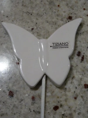 Tiziano Design Deko-Schmetterling auf Stab ca. 6 x 7,5 cm cremeweiß - Bild 1 von 3
