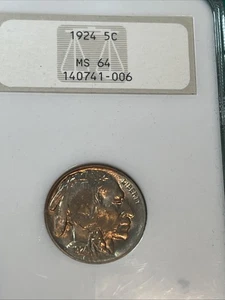 1924 P Buffalo Nickel 5C NGC MS64 US COIN Graded MS 64 Gorgeous Philadelphia - Picture 1 of 24