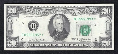 FR. 2072-B* 1977 $20 *STAR* FEDERAL RESERVE NOTE NEW YORK, NY GEM UNCIRCULATED - Image 1 of 2