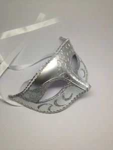 Silver Venetian Mask Masquerade 4 male Men wedding dancing parties home decor - Bild 1 von 2