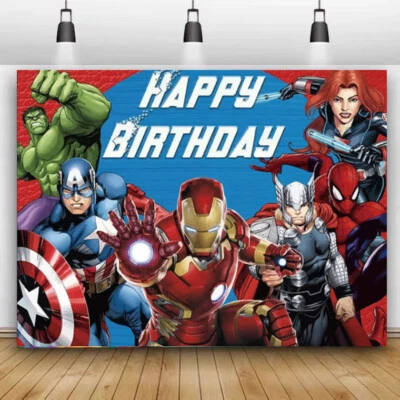 Avengers Backdrop Marvel Superhero Background Birthday Party Banner Decoration