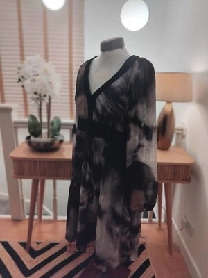 Vestido para mujer Anne Fontaine Noely talla 14 negro mezcla 100 % seda manga larga  Foto 1 de 4