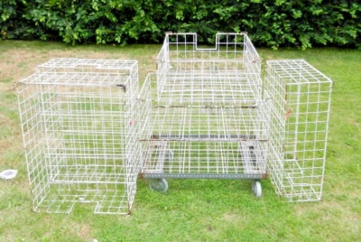 Transportrollwagen mit 6 Gitterboxen - Bild 1 von 4