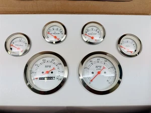 Universal Classic 6pc Gauge Set Chrome Speedometer Hot Street Rod Vintage GM - Picture 1 of 4