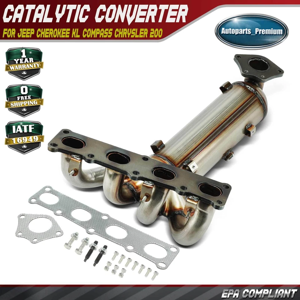 Convertidor catalítico delantero para Jeep Cherokee KL Compass Chrysler 200 Dodge Dart Foto 1 de 4