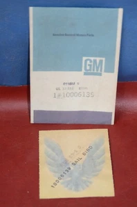NOS 1978-1980 Pontiac TRAMS AM Sail Panel Decal Bird Sticker GM 10006139 OEM - Picture 1 of 7