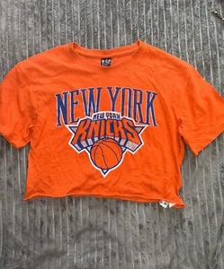 New York Knicks NBA Women’s Orange Crop Top T Shirt Size Small - Picture 1 of 3