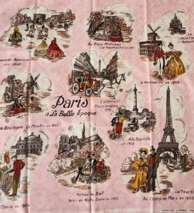 Foulard in Seta sciarpa da donna soauvenir J.Franco Paris a la Belle Epoque - Foto 1 di 10