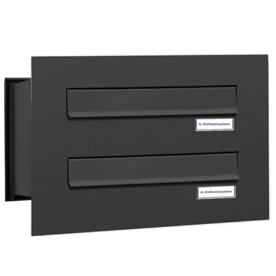2er Premium Mauer Durchwurf Briefkasten RAL 7016 Anthrazit 2 Fach Postkasten - Bild 1 von 3