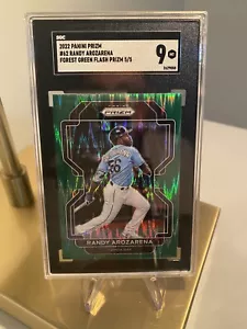 2022 Randy Arozarena Panini Prizm Forest Green Flash 5/5 SGC MT 9 - Picture 1 of 2
