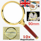 90mm Handheld 10X Magnifier Magnifying Glass Loupe Reading Jewelry Aid Big Large