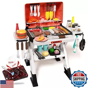 STACTCUTE Kids BBQ Grill Kitchen Playset with Smoke Sound and Light, Play Toy - Picture 1 of 5