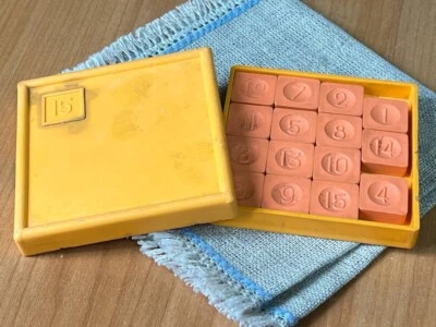 Vintage plastic puzzle, 15 number slide game, soviet game - Image 1 of 4
