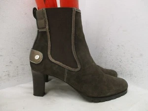 Cole Haan Brown Suede Pull On High Heel Ankle Boots Womens Sz 9.5 B Sty D18077 - Picture 1 of 11