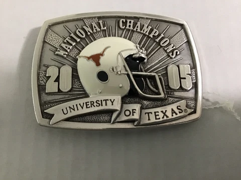 Texas Longhorns 2005 National Champions Belt Buckle 3 3/8" X 2 1/2" NEW Cover