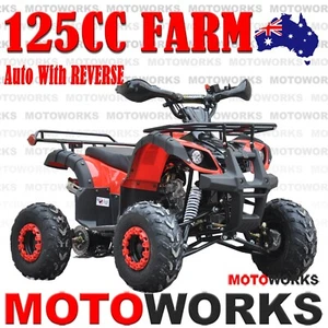 125cc FARM AUTO ATV QUAD Dirt Bike Gokart 4 Wheeler Buggy kids RED - Picture 1 of 19