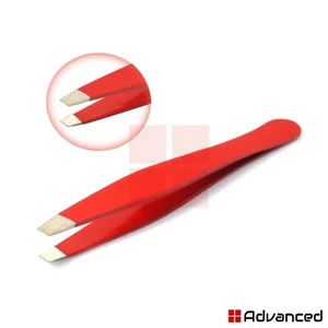 Pinzas punta inclinada color rojo cejas depilación facial mujeres belleza depilación - Imagen 1 de 1