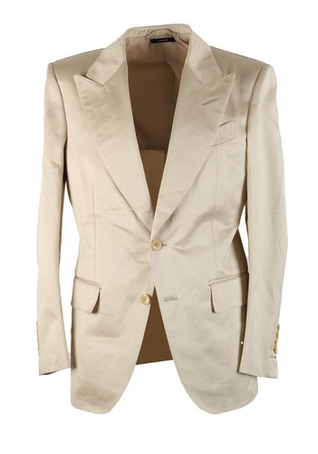 OFF WHITE Cappotto sportivo TOM FORD Dyllan tinta unita bianco sporco taglia 48 38R U.S. Giacca Blazer...