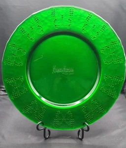 Neiman Marcus 100 Year Anniversary Green Butterfly Platter Reverse Painted - Picture 1 of 3