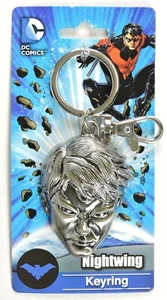 DC Comics Nightwing Keychain Face pewter metal head keyring NEW - Picture 1 of 3