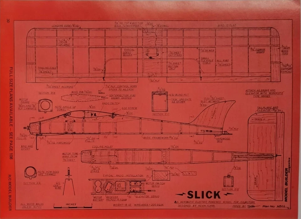 Vintage 1980 Slick Airplane Plan by Kevin Flynn Print Ad Ephemera  - Image 1 of 1