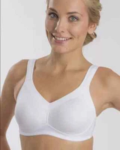 Trofe White Betty bra supporting everyday sport non padded or wired 34c-44dd - Picture 1 of 11