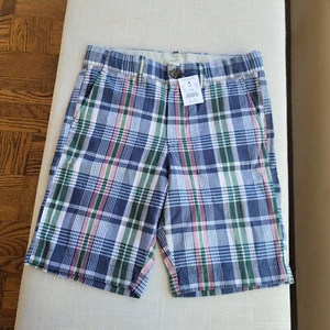 New! J Crew sz 10 Crewcuts Boys Gramercy Plaid Pink Blue Madras Shorts NWT AL850 - Picture 1 of 10