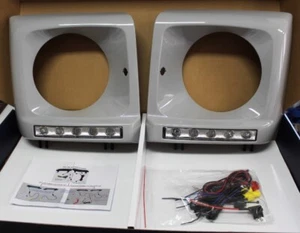 SCHEINWERFERBLENDEN MIT TAGFAHRLICHT MERCEDES W463 LACKIERBAR - Afbeelding 1 van 7