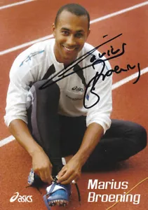 Marius BROENING - Alemania, Bronce Eurocopa 2010 Atletismo, Autógrafo Original - Imagen 1 de 1