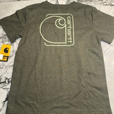 Carhartt Youth Boys Green Pocket Tee Shirt NEW - Imagem 1 de 3