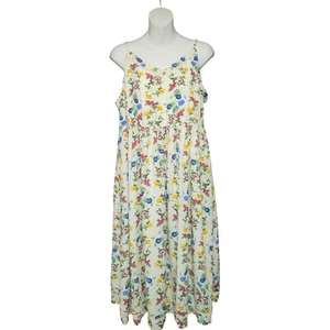 Old Navy Womens XL Floral Midi Dress Spaghetti Straps Colorful Vacation Beach - Picture 1 of 12