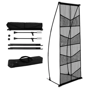 Brochure Display Stand 4-Tier 8 Pocket Mesh Literature Display Holder Rack - Picture 1 of 12