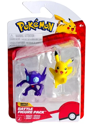 Sableye & Pikachu JAZWARES Pokemon Battle Ready Figura Paquete de 2 - NUEVO Foto 1 de 2