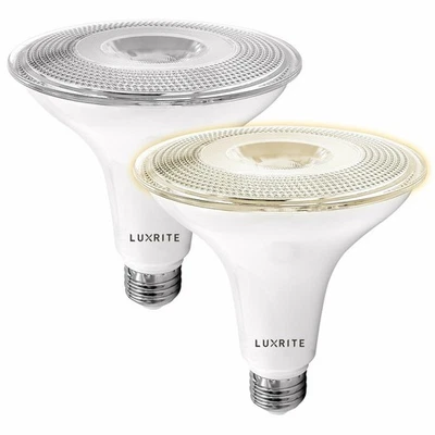 Luxrite Dusk to Dawn PAR38 LED Bulb Soft White Wet Rated UL Listed E26 2-Pack - Image 1 of 4