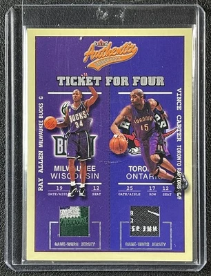 CAMISETA CUÁDRUPLE RAY ALLEN VINCE CARTER STEPHON MARBURY 2002-03 FLEER AUTHENTICIX/200 Foto 1 de 2