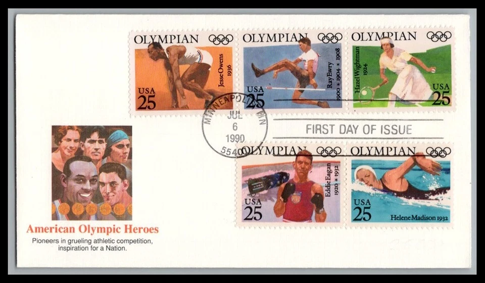 US FDC # 2637-2641 29c 1992 Olympics Fleetwood   1992, 9p2766 - Image 1 of 1